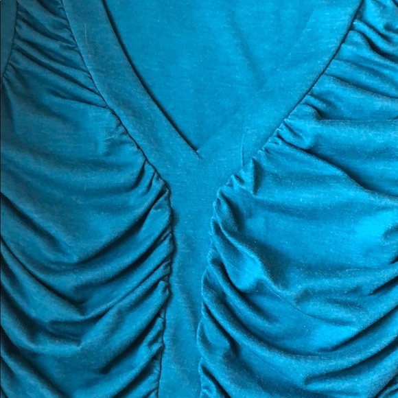 Women’s Teal Ruched Blouse - Picture 3 of 4